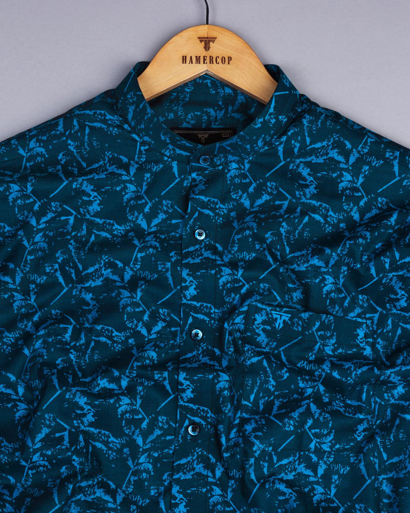 Blorolin Blue Shadow Jacquard Cotton Shirt