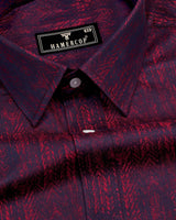 Bursa Wine Purple Shadow Jacquard Cotton Giza Shirt