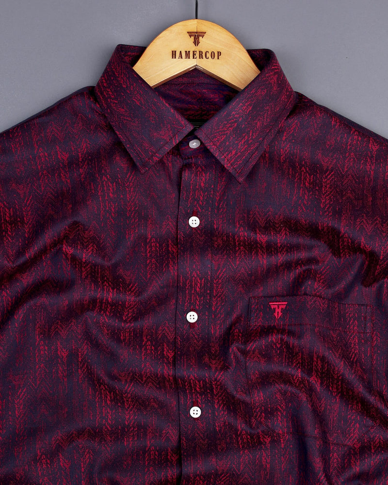 Bursa Wine Purple Shadow Jacquard Cotton Giza Shirt