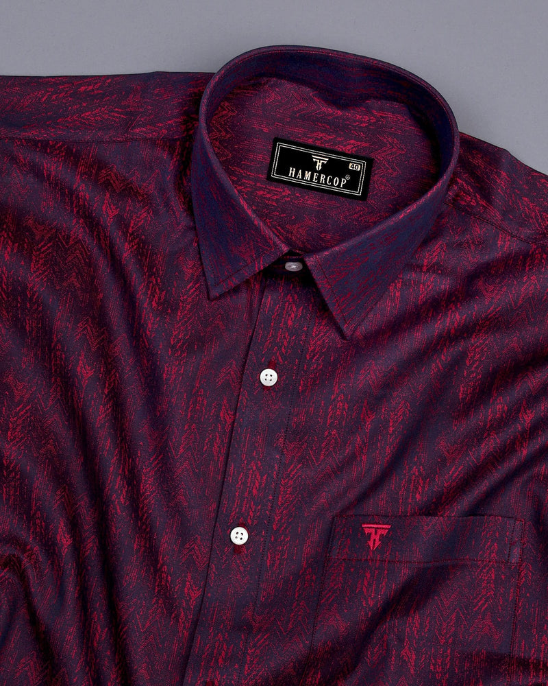 Bursa Wine Purple Shadow Jacquard Cotton Giza Shirt