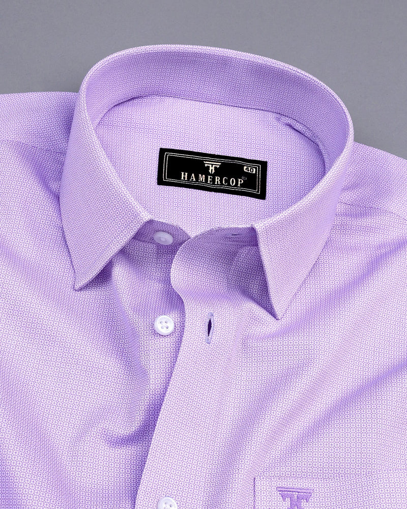 Iris Purple With White Printed Premium Cotton Shirt