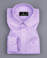 Iris Purple With White Printed Premium Cotton Shirt