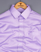 Iris Purple With White Printed Premium Cotton Shirt