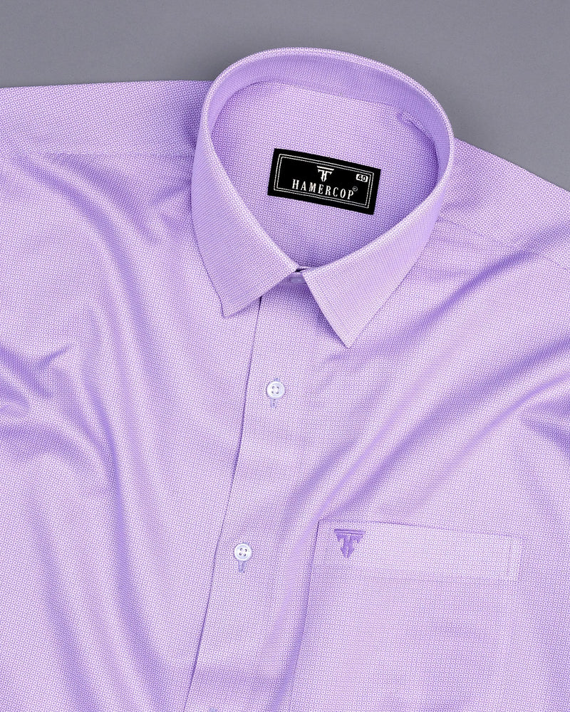 Iris Purple With White Printed Premium Cotton Shirt