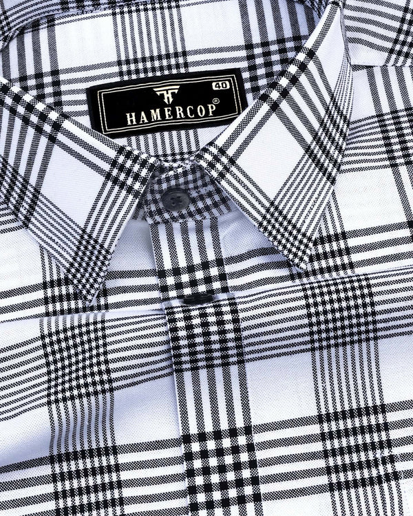 Alexis White With Black Check Oxford Cotton Shirt