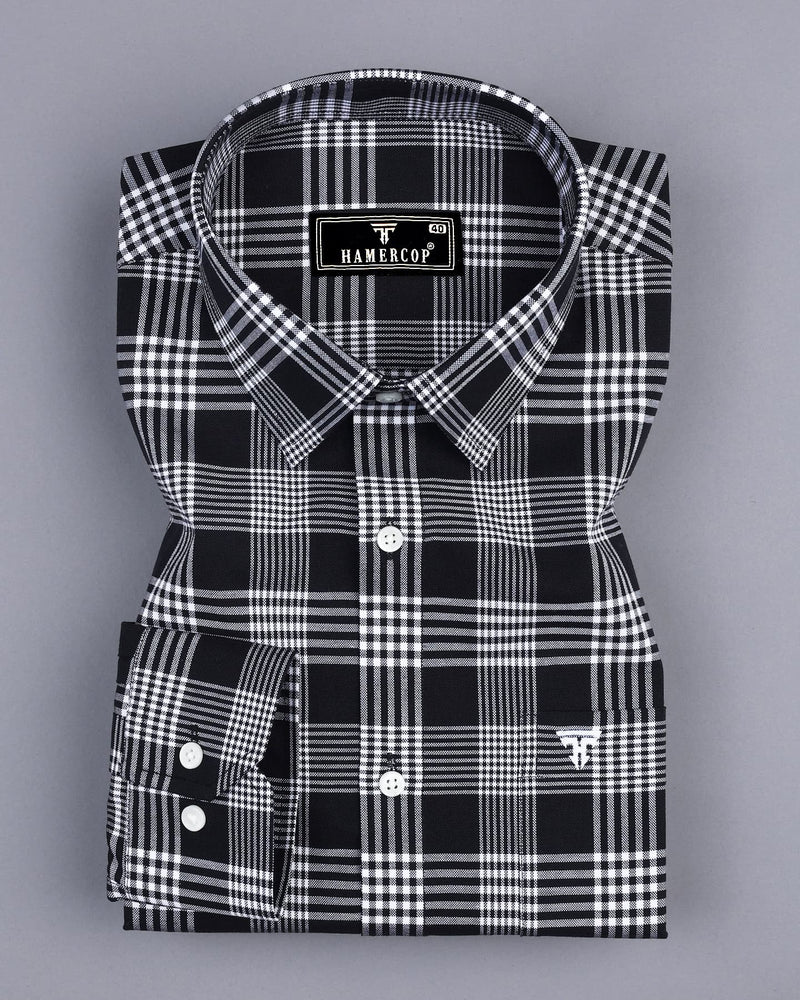 Alexis Black With White Check Oxford Cotton Shirt