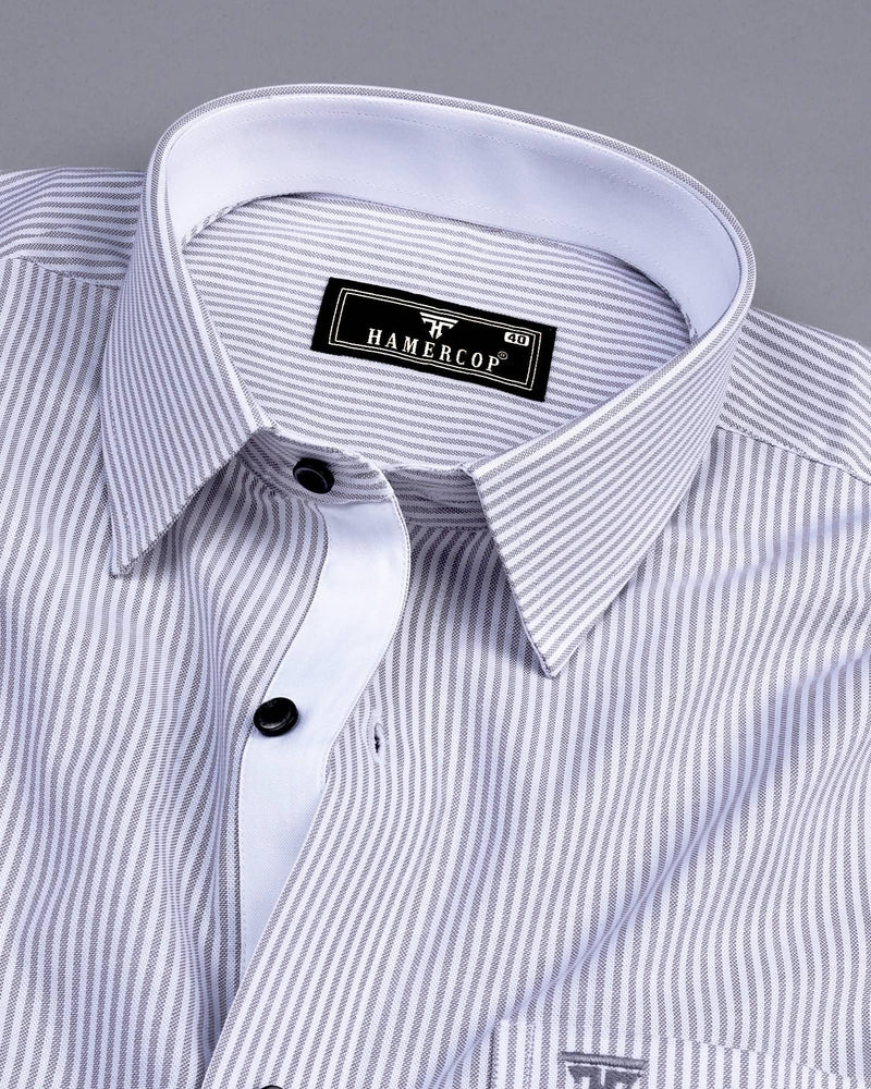 Stanton Gray Bengal Stripe Oxford Cotton Designer Shirt