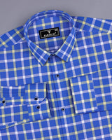 Aster Blue With Yellow Check Oxford Cotton Shirt