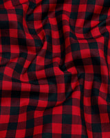 Bandon Red With Black Check Oxford Cotton Shirt