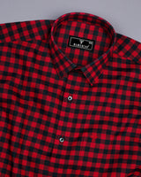 Bandon Red With Black Check Oxford Cotton Shirt