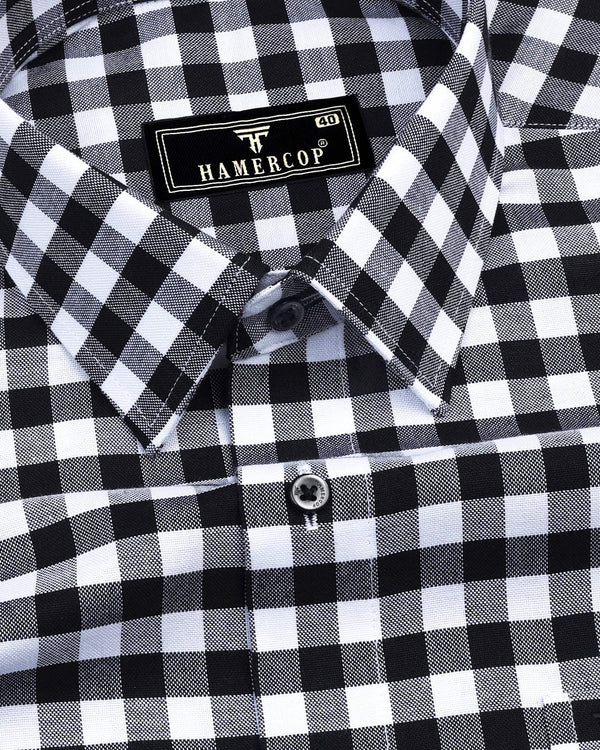 Bandon Black With White Check Oxford Cotton Shirt