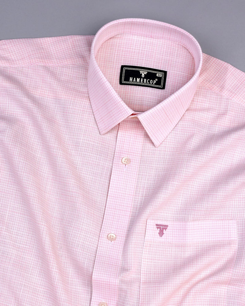 Eton White Graph Check Linen Formal Shirt