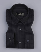 Aviston Black Thread Stripe Dobby Cotton Shirt