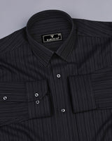 Aviston Black Thread Stripe Dobby Cotton Shirt