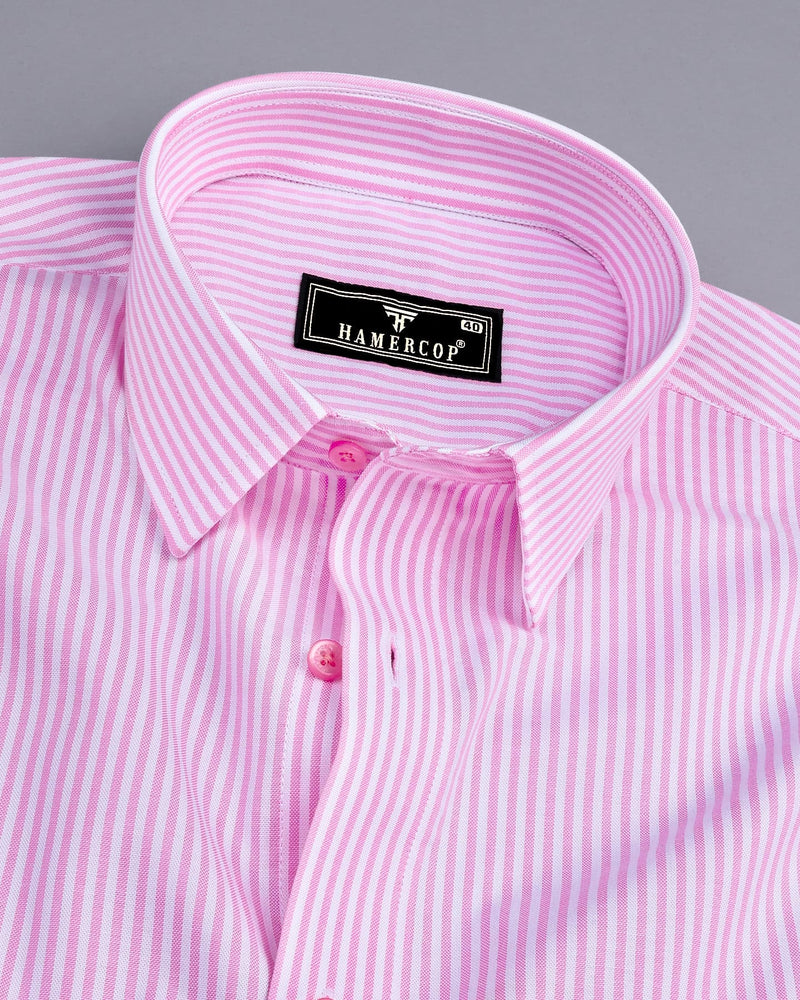 Belladon Pink Bengal Stripe Oxford Cotton Shirt