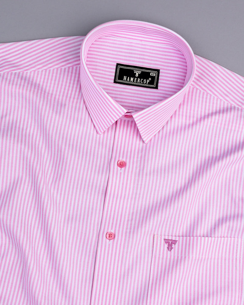 Belladon Pink Bengal Stripe Oxford Cotton Shirt