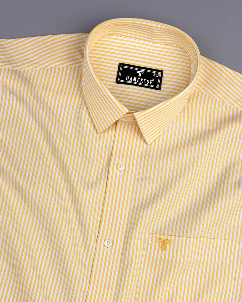 Belladon Yellow Bengal Stripe Oxford Cotton Shirt