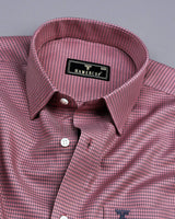 Mersin Onion Pink With Gray Houndstooth Premium Giza Shirt