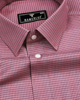 Mersin Onion Pink With Gray Houndstooth Premium Giza Shirt