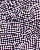 Inox Burgundy Houndstooth Dobby Giza Cotton Designer Shirt