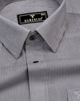 Owl Gray Corduroy Premium Cotton Solid Shirt