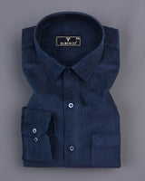 Navyblue Corduroy Premium Cotton Solid Shirt