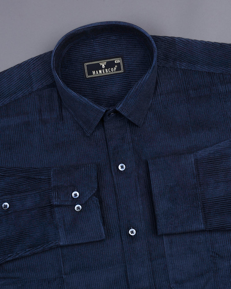 Navyblue Corduroy Premium Cotton Solid Shirt