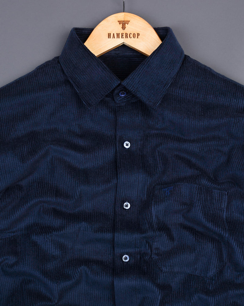 Navyblue Corduroy Premium Cotton Solid Shirt