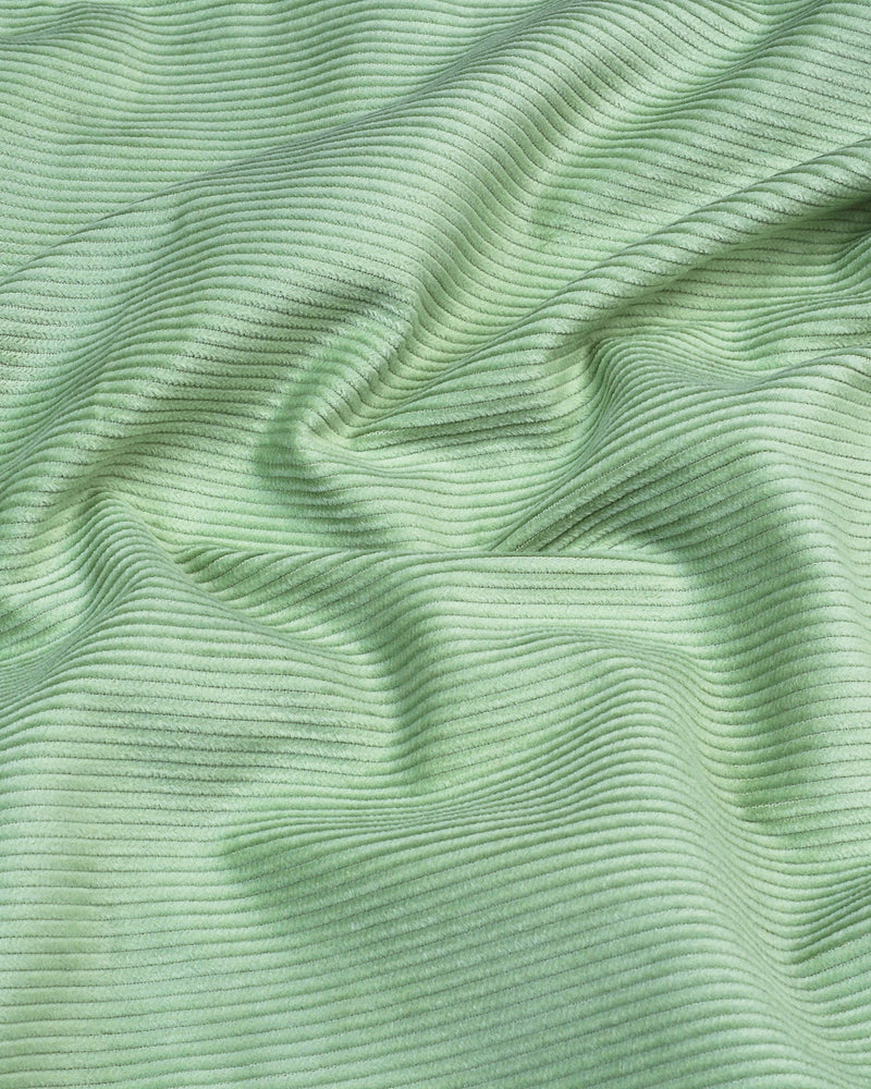 Pista Lime Green Corduroy Premium Cotton Solid Shirt