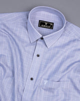 Lossy Gray With White Stripe Linen Cotton Formal Shirt