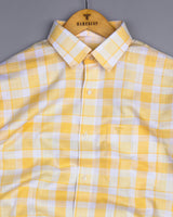 Vernon Yellow With White Dobby Check Cotton Shirt