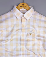 Cromer Cream With White Check Dobby Cotton Shirt