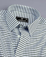 Vitex Green With White Check Oxford Cotton Shirt