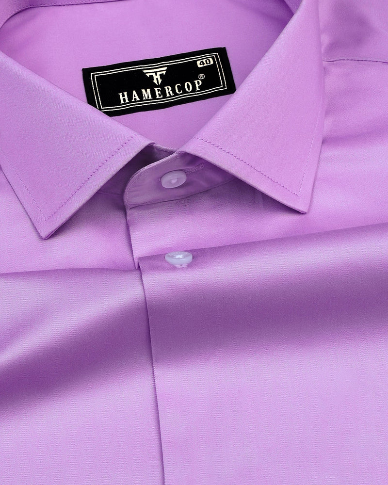 Purple Soft Touch Satin Premium Cotton Shirt