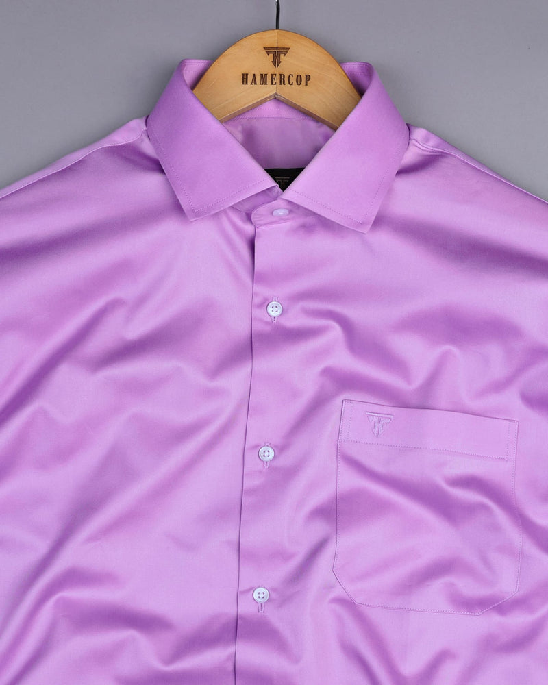 Purple Soft Touch Satin Premium Cotton Shirt