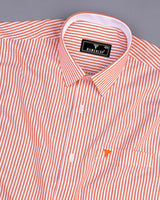 Pacific Orange Bengal Stripe Oxford Cotton Designer Shirt