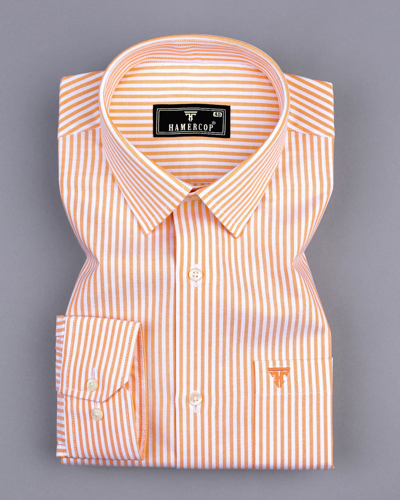 Atlanta Orange Bengal Stripe Oxford Cotton Shirt