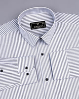 Atlanta Gray Bengal Stripe Oxford Cotton Shirt