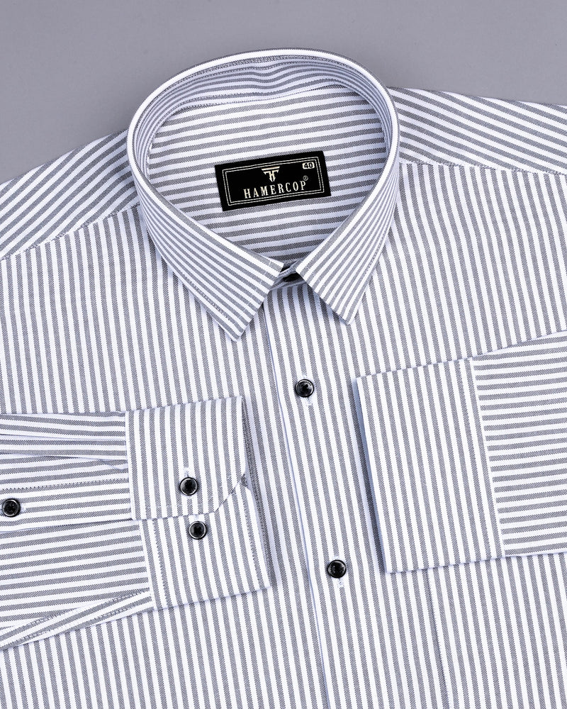 Atlanta Gray Bengal Stripe Oxford Cotton Shirt