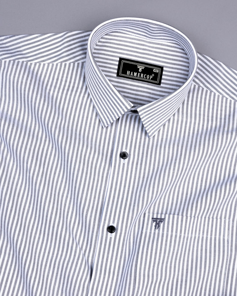 Atlanta Gray Bengal Stripe Oxford Cotton Shirt