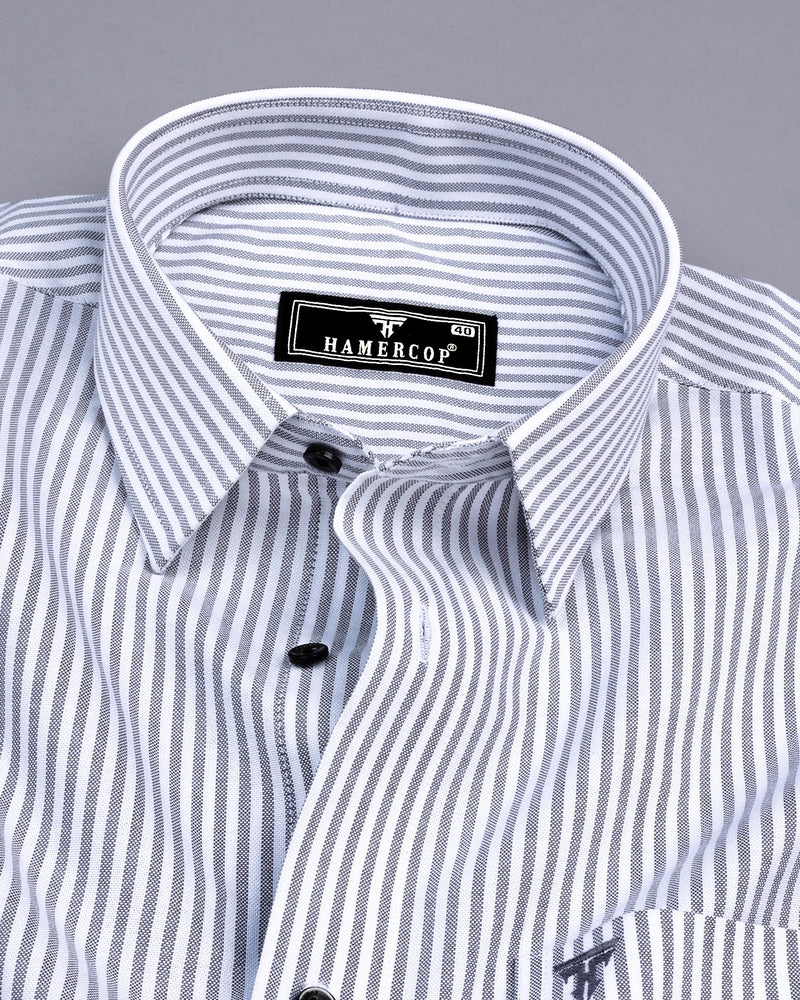 Atlanta Gray Bengal Stripe Oxford Cotton Shirt