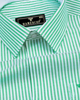 Pacific Green Bengal Stripe Oxford Cotton Designer Shirt