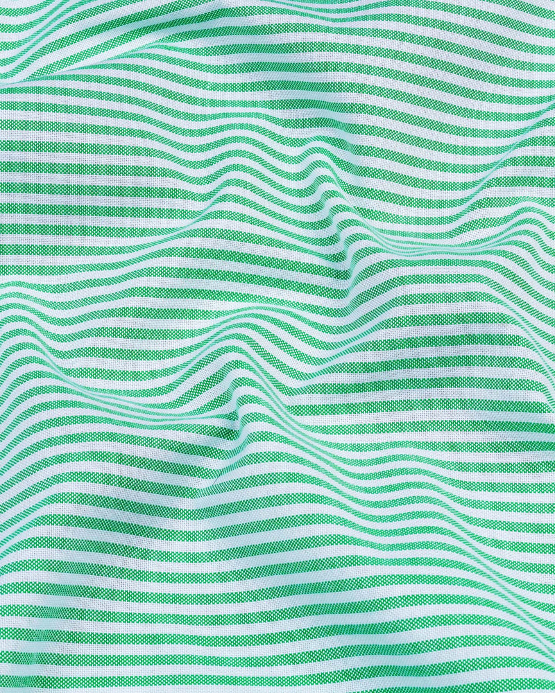 Pacific Green Bengal Stripe Oxford Cotton Designer Shirt