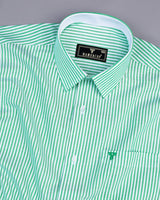 Pacific Green Bengal Stripe Oxford Cotton Designer Shirt