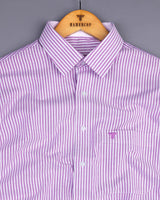 Pacific Purple Bengal Stripe Oxford Cotton Designer Shirt