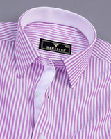 Pacific Purple Bengal Stripe Oxford Cotton Designer Shirt