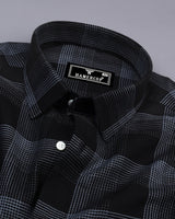 Black With Gray Check Dobby Cotton Shirt