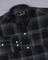 Black With Gray Check Dobby Cotton Shirt