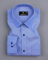 Carolina Blue Solid Oxford Cotton Formal Shirt