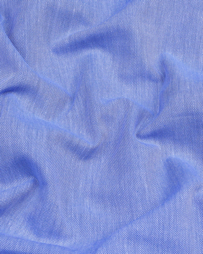 Carolina Blue Solid Oxford Cotton Formal Shirt